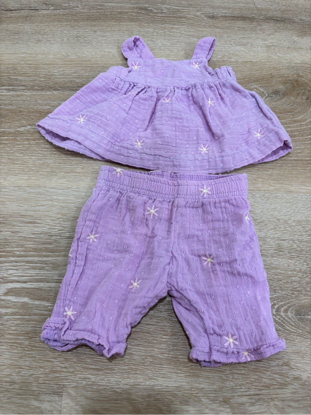 Carter’s Baby Girl 2-Piece Ruffle Tank Top & Short Set - Purple